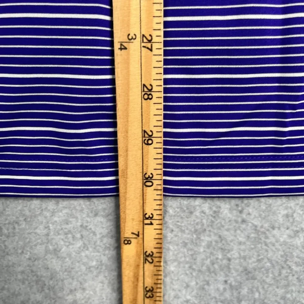 Adidas Polo Shirt Polo Shirt Small Purple White Striped Performance Stretch New